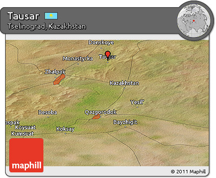 Satellite Panoramic Map of Tausar