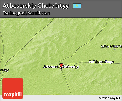 Physical 3D Map of Atbasarskiy Chetvërtyy