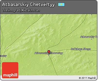Physical 3D Map of Atbasarskiy Chetvërtyy