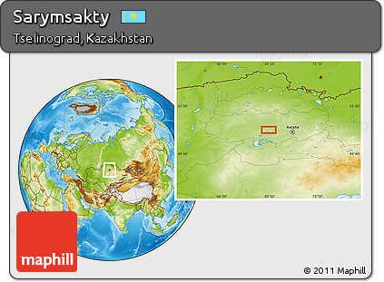 Physical Location Map of Sarymsakty