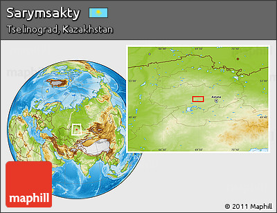 Physical Location Map of Sarymsakty
