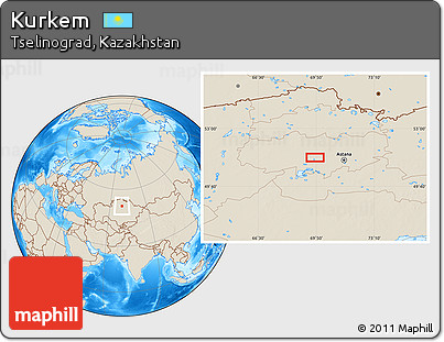 Shaded Relief Location Map of Kurkem