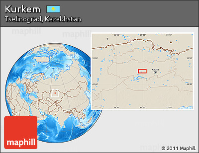 Shaded Relief Location Map of Kurkem