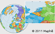 Political Location Map of the area around 51° 19' 36" N, 6° 1' 30" E