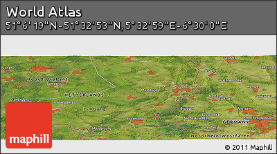 Satellite Panoramic Map of the Area around 51° 19' 36" N, 6° 1' 30" E