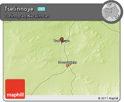 Physical 3D Map of Tselinnoye
