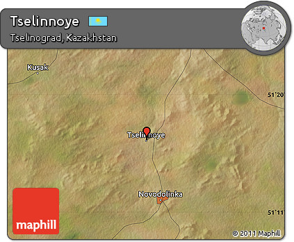 Satellite Map of Tselinnoye