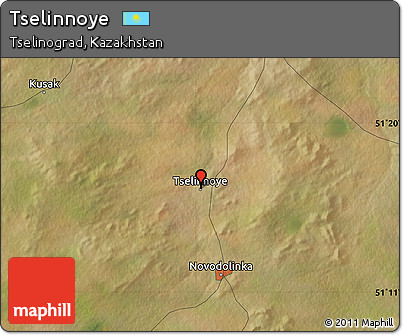 Satellite Map of Tselinnoye