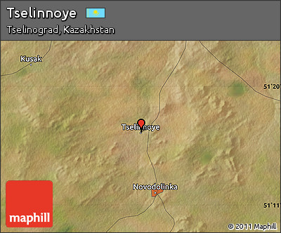Satellite Map of Tselinnoye