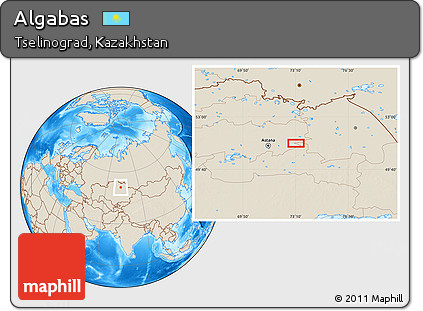 Shaded Relief Location Map of Algabas