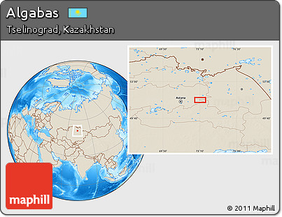 Shaded Relief Location Map of Algabas