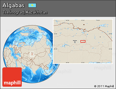 Shaded Relief Location Map of Algabas