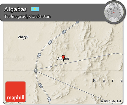 Shaded Relief Map of Algabas