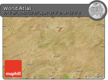 Satellite Map of the Area around 51° 19' 36" N, 75° 43' 29" E
