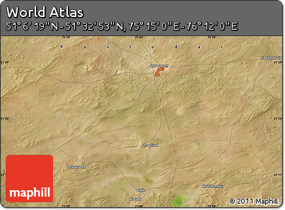 Satellite Map of the Area around 51° 19' 36" N, 75° 43' 29" E