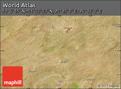 Satellite Map of the Area around 51° 19' 36" N, 75° 43' 29" E