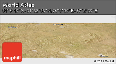 Satellite Panoramic Map of the Area around 51° 19' 36" N, 76° 34' 29" E