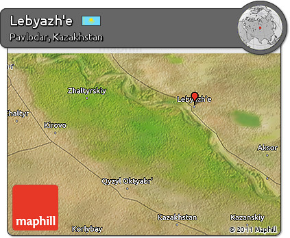 Satellite 3D Map of Lebyazh'e
