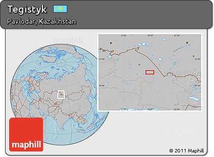 Gray Location Map of Tegistyk, hill shading