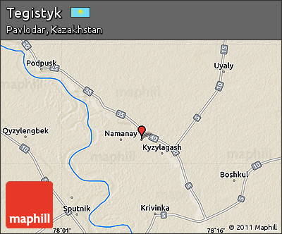 Shaded Relief Map of Tegistyk