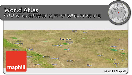 Satellite Panoramic Map of the Area around 51° 19' 36" N, 78° 16' 30" E