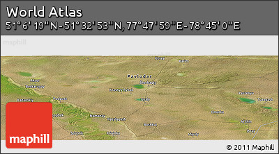 Satellite Panoramic Map of the Area around 51° 19' 36" N, 78° 16' 30" E