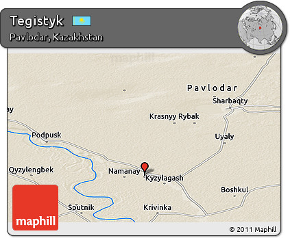 Shaded Relief Panoramic Map of Tegistyk