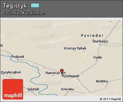 Shaded Relief Panoramic Map of Tegistyk