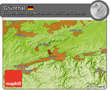 Physical 3D Map of Grünthal