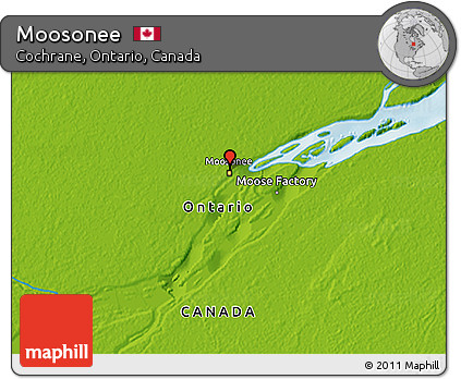 Physical 3D Map of Moosonee