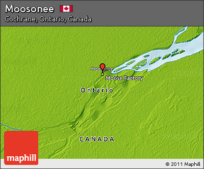 Physical 3D Map of Moosonee