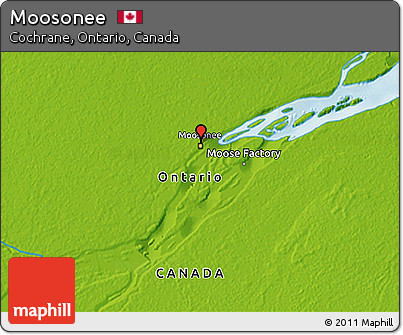 Physical 3D Map of Moosonee