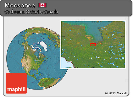 Satellite Location Map of Moosonee