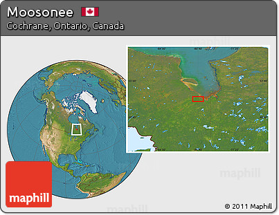 Satellite Location Map of Moosonee