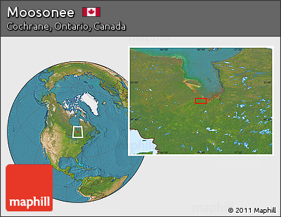Satellite Location Map of Moosonee