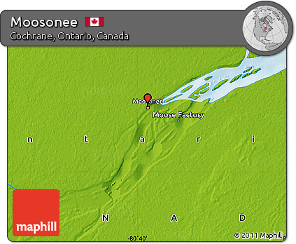 Physical Map of Moosonee