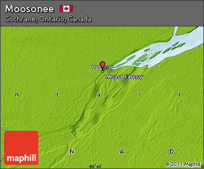 Physical Map of Moosonee