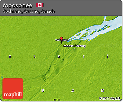 Physical Map of Moosonee