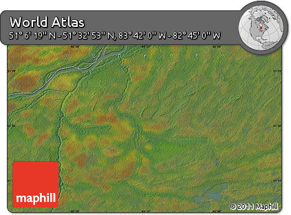 Satellite Map of the Area around 51° 19' 36" N, 83° 13' 29" W
