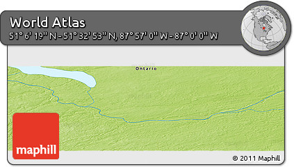 Physical Panoramic Map of the Area around 51° 19' 36" N, 87° 28' 29" W