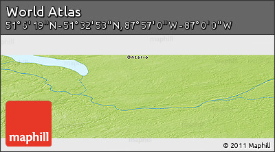 Physical Panoramic Map of the Area around 51° 19' 36" N, 87° 28' 29" W