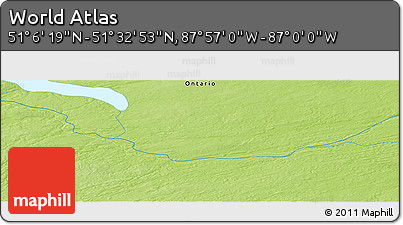 Physical Panoramic Map of the Area around 51° 19' 36" N, 87° 28' 29" W