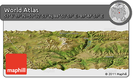 Satellite Panoramic Map of the Area around 51° 19' 36" N, 89° 19' 29" E