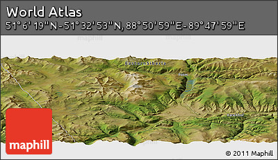 Satellite Panoramic Map of the Area around 51° 19' 36" N, 89° 19' 29" E