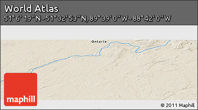 Shaded Relief Panoramic Map of the Area around 51° 19' 36" N, 89° 10' 30" W
