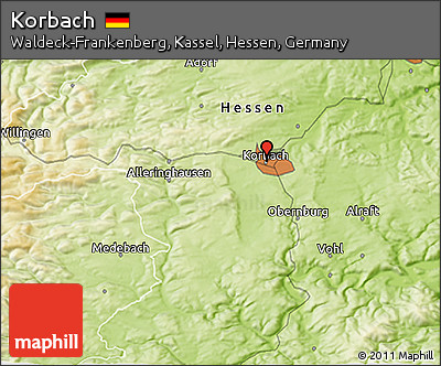 Physical 3D Map of Korbach