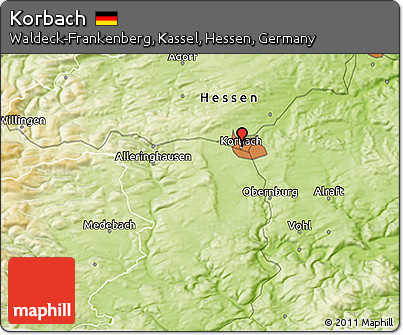 Physical 3D Map of Korbach