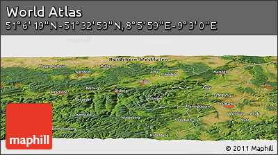 Satellite Panoramic Map of the Area around 51° 19' 36" N, 8° 34' 29" E