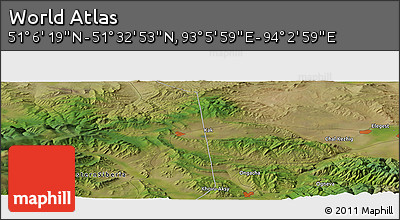 Satellite Panoramic Map of the Area around 51° 19' 36" N, 93° 34' 29" E