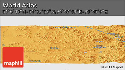 Political Panoramic Map of the Area around 51° 19' 36" N, 95° 16' 30" E